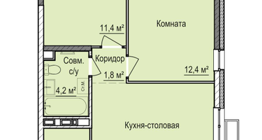 2-к. квартира, 53&nbsp;м²