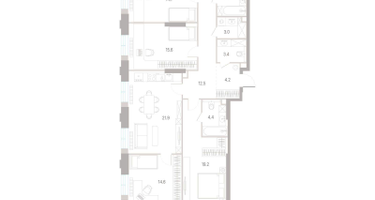 4-к. квартира, 118&nbsp;м²