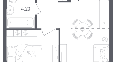 Студия, 36&nbsp;м²