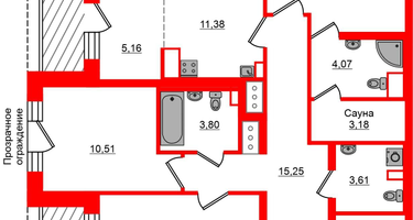 3-к. квартира, 92 м²