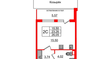 Студия, 23&nbsp;м²