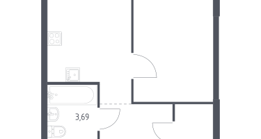 1-к. квартира, 37&nbsp;м²