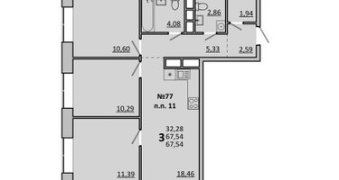 3-к. квартира, 67 м²