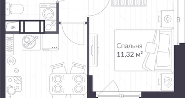 Студия, 42&nbsp;м²