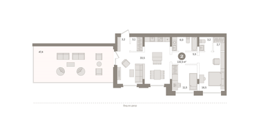 2-к. квартира, 132&nbsp;м²