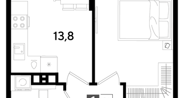 1-к. квартира, 39&nbsp;м²