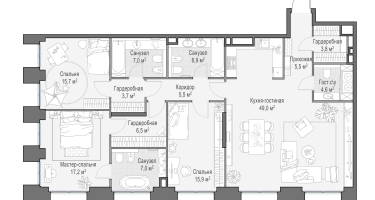 5-к. квартира, 148 м²
