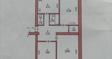 3-к. квартира, 69 м²
