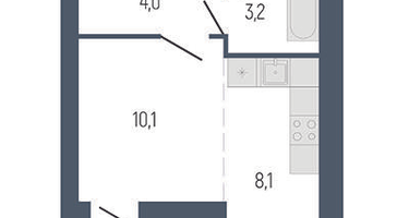 Студия, 28 м²