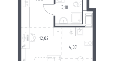 Студия, 25&nbsp;м²