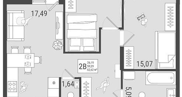 2-к. квартира, 60&nbsp;м²