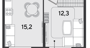 1-к. квартира, 36 м²