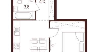 1-к. квартира, 32&nbsp;м²