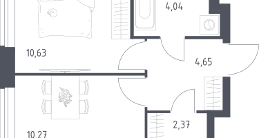 1-к. квартира, 31&nbsp;м²
