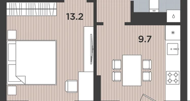 1-к. квартира, 36 м²