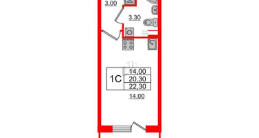 Студия, 20&nbsp;м²