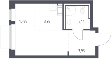 Студия, 21&nbsp;м²