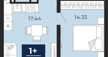 1-к. квартира, 42&nbsp;м²