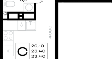 Студия, 23 м²