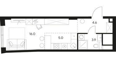 Студия, 29 м²