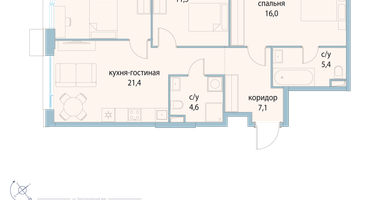 3-к. квартира, 78&nbsp;м²