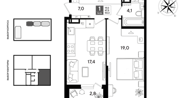 1-к. квартира, 49 м²