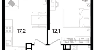 1-к. квартира, 45&nbsp;м²