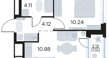 1-к. квартира, 30 м²