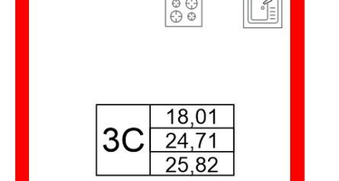 Студия, 24 м²