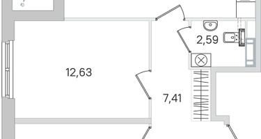 2-к. квартира, 59&nbsp;м²