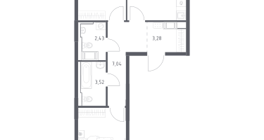 2-к. квартира, 55&nbsp;м²