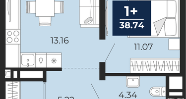 1-к. квартира, 36&nbsp;м²