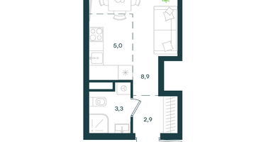 Студия, 20&nbsp;м²