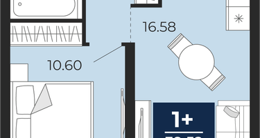1-к. квартира, 35 м²