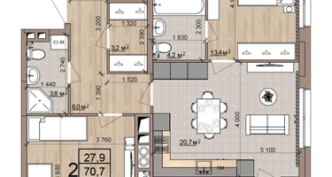 2-к. квартира, 75&nbsp;м²