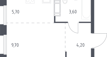 Студия, 23&nbsp;м²
