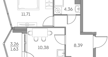1-к. квартира, 36&nbsp;м²