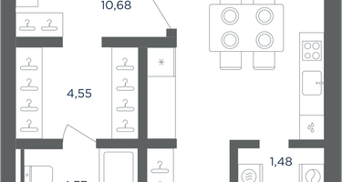 1-к. квартира, 46&nbsp;м²