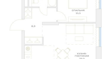 2-к. квартира, 45&nbsp;м²