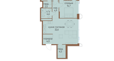 2-к. квартира, 90 м²