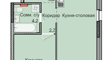 1-к. квартира, 41&nbsp;м²