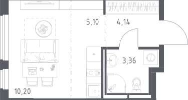 Студия, 22&nbsp;м²