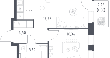 Студия, 36&nbsp;м²