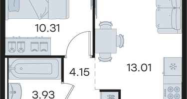 1-к. квартира, 32&nbsp;м²