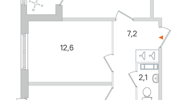 2-комнатная квартира, 53&nbsp;м²