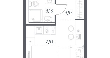 Студия, 22&nbsp;м²