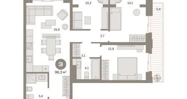 3-к. квартира, 99&nbsp;м²