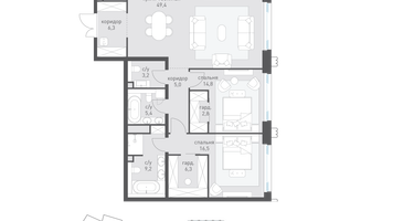 3-к. квартира, 141 м²