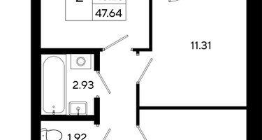2-к. квартира, 47 м²