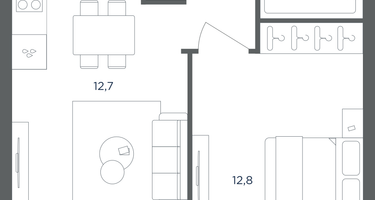 1-к. квартира, 33&nbsp;м²